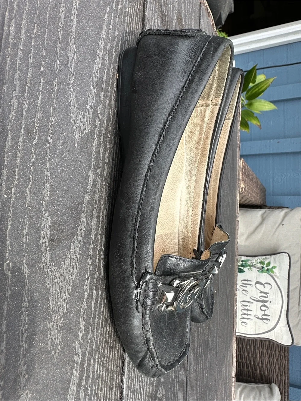Michael Kors Women's Black MK Logo Leather Loafers Size 4